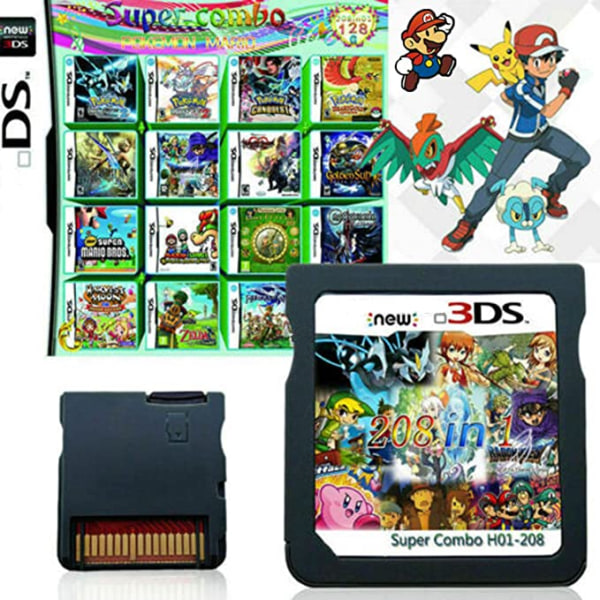 3DS NDS spilkort kombineret kort 520 i 1 NDS kombineret kort NDS kassette 208/482 IN1 482 i 01