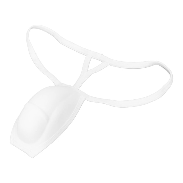 Menn Bulge Cup myk polyester bomull Stereo form Bulge dekker opp undertøy kopp med stropp Hvit L