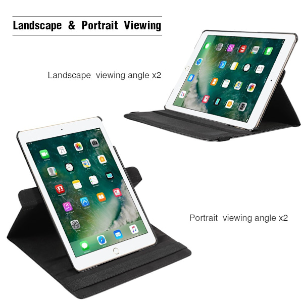 360-Kotelo iPad 9.7 6. sukupolvi (2018) Musta