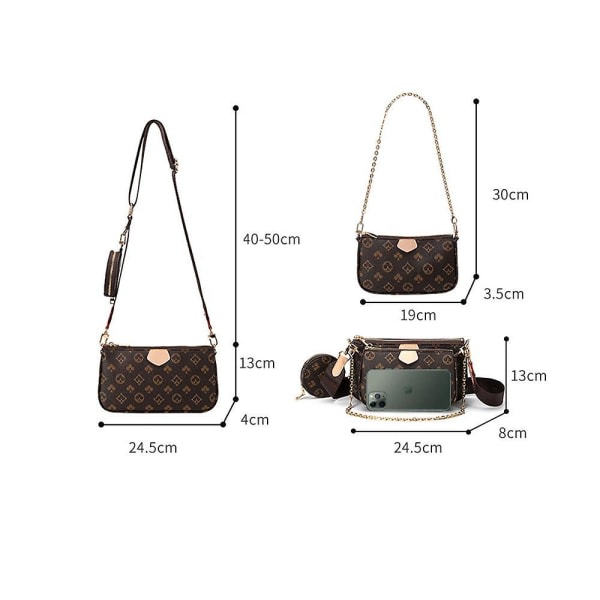 Fashion Luxury Taske, Messenger Läder Handväska