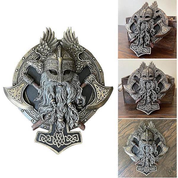 Viking Berserker Väggdekoration Personlig Retro Resin Plakett Dekoration För Hem Vardagsrum