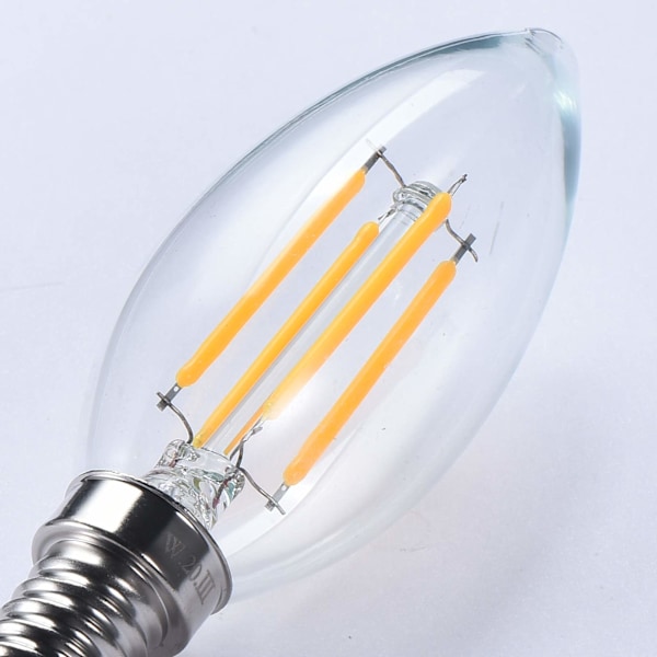 4W LED-pærer Varmt Hvit 2700K - Liten Skruelampe - 4W tilsvarer 40W - 2-pakning