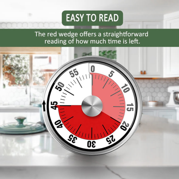 Kjøkken Timer Magnetisk - Visuell timer for barn, 60-minutters Visual