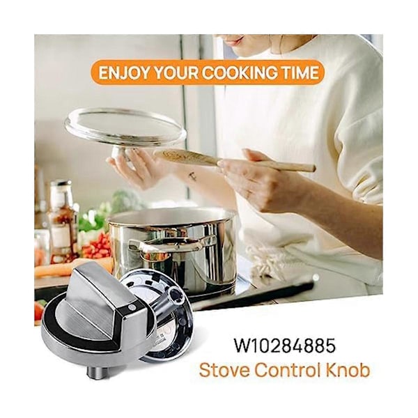 W10284885 Erstatningsknott for Brenner, Passer til Gasskomfyr/Ovn, Erstatter WPW10284885 AP6018699 PS1.pa
