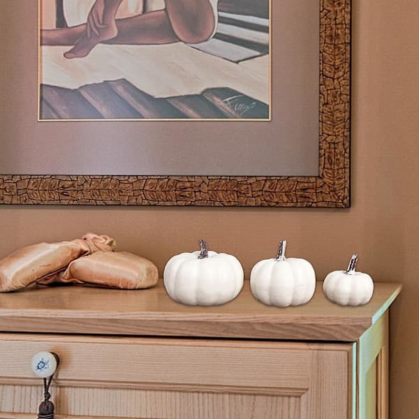 12 stk Halloween Dekorasjon Gresskar Hvit Gresskar Kunstig