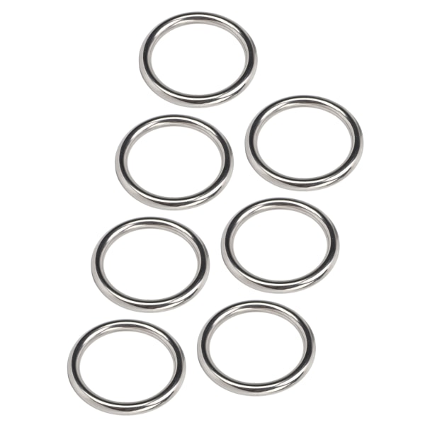 7 st 304 rostfritt stål metall O-ring Vattentät rostfri sömlös svetsad rund o-ring för fitness Yogaringar 7x40MM