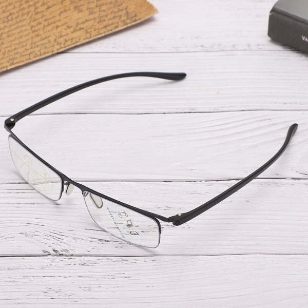 Mode Anti Blue Rays Presbyopic Glasögon Visual Fatigue Relief Multifokala läsglasögon (+1,5 svarta)