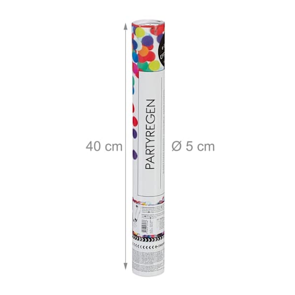 Konfettikanon 40 cm farverig