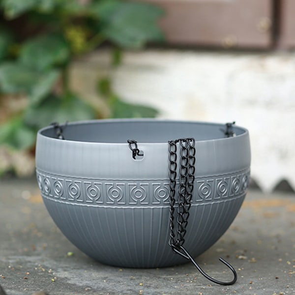 2st plast inomhus- och utomhus självvattnande hängande blomkruka Black