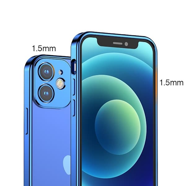 Ultratankt, transparent etui med metalramme til iPhone 12 Pro, sort