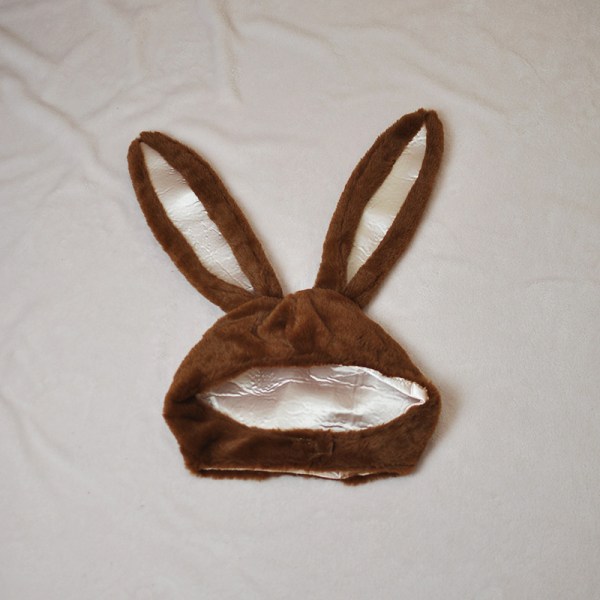 Bunny Hat Varm Plys Ører Sød Dekoration Kostume Bunny Hat til Kvinder Mænd Halloween Påske Brun