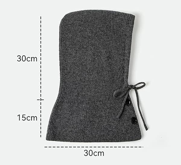 Chunky Strikket Balaclava Vinter Varm Helansigtsmaske Blød Hue Tørklæde Hætte til Mænd Kvinder, Strækbar Polyester, Sort