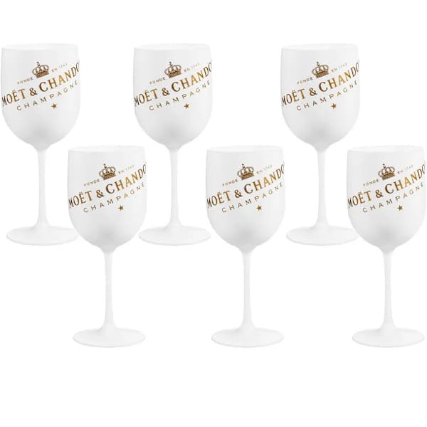 500 ml Moët Champagneflöjter Glas Plast Akryl Champagneglas Vinglas VIT 6ST