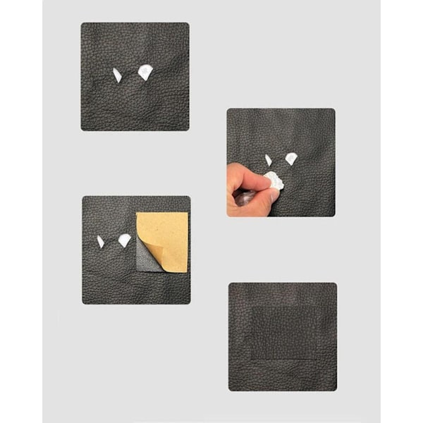 Selvklæbende læderlap - Læder - 50x100 cm Sort