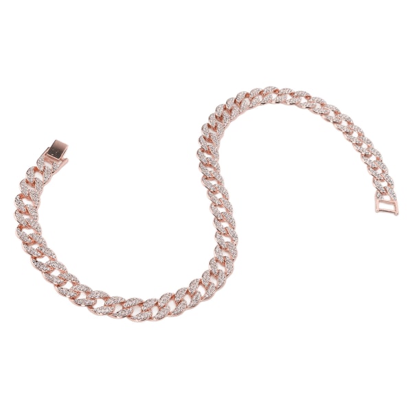 Kubanskt halsband Bling Bling Hip Hop Spänne Kedja Diamantsmycken för män Kvinnor ParRose Gold