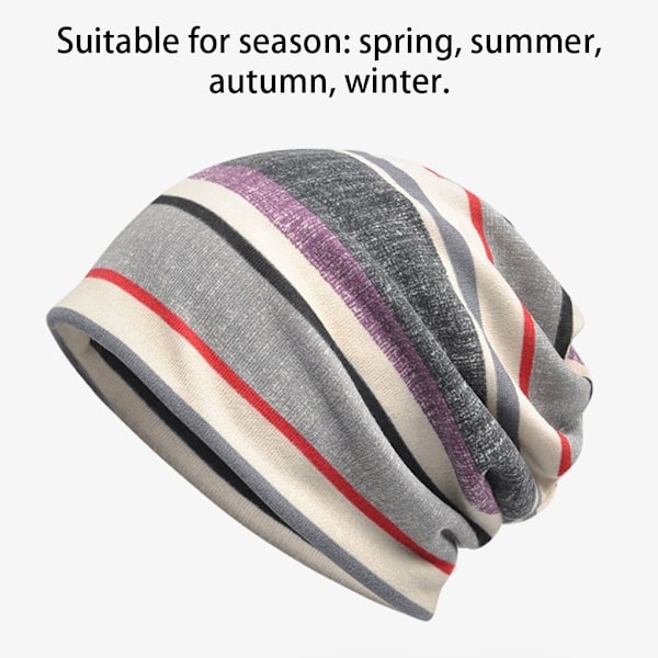 1/2 Slouchy Beanie Skullies Stretch Kemohätta Varm Randig Halsduk 1PCS