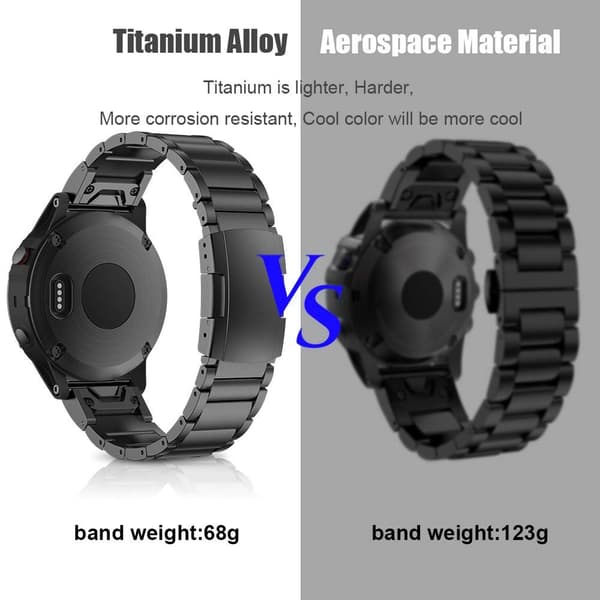 Klockarmband 26 mm Titan Metall Silver 89