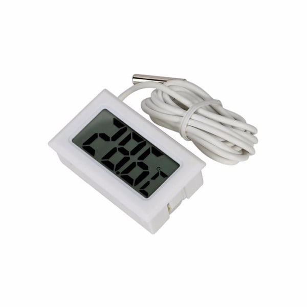 Mini LCD Digital Temperatur og Fuktighet Termometer Utendørs Hygrometer Måler Sonden Black