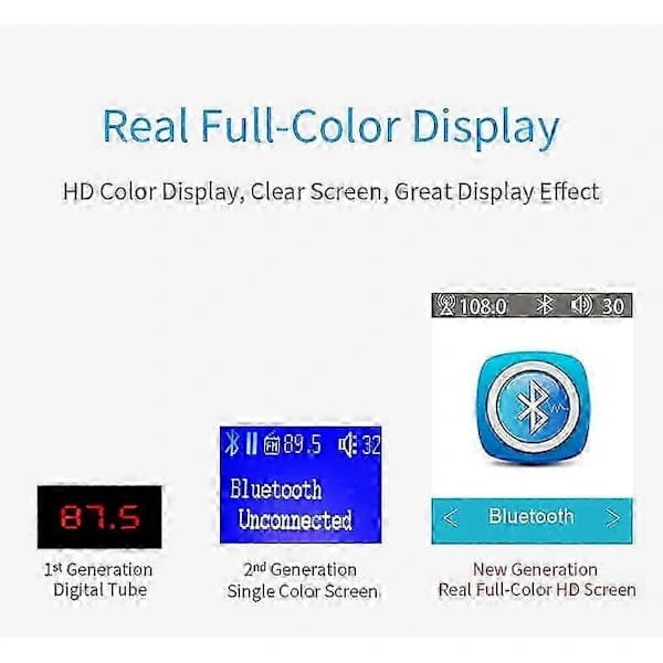 DAB/DAB+ Adapter med USB-opladning, Bluetooth og 2 digitale radiodisplays