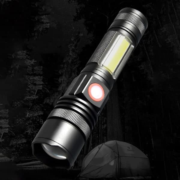 LED-taskulamppu USB ladattava valonheitin