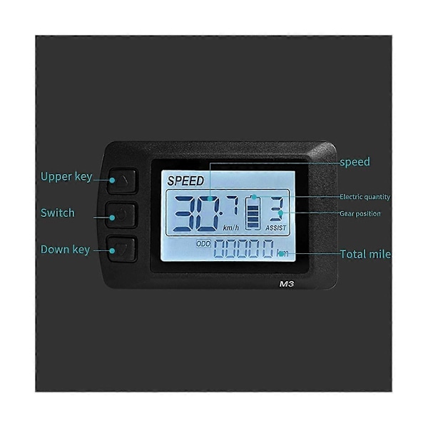 Ebike Display OMT-M3 Display SM Stik Intelligent LCD Elektrisk Cykel Display Cykeltilbehør.pa