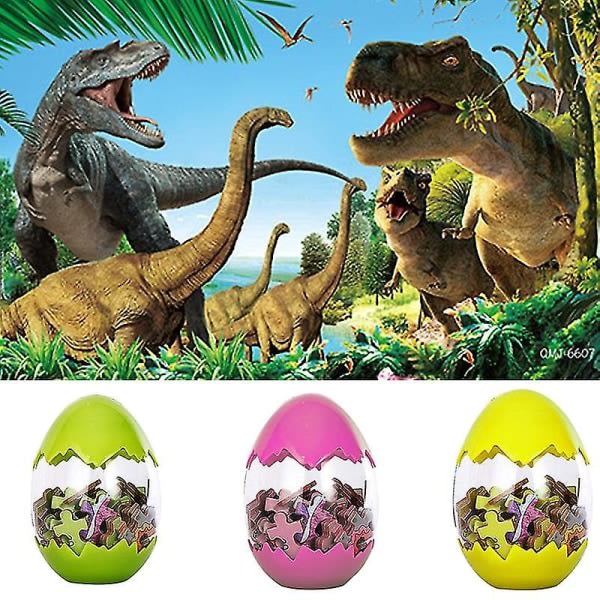 60st träpussel Dinosaurieägg förpackning Dinosaurier Pussel Sticksågsbräda Pedagogiska leksaker för barn Gifts_om 6601