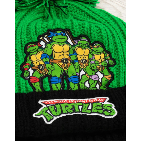Teenage Mutant Ninja Turtles Barns/Kids Stickad Hatt Och Glo Grön/Svart 4-8 år