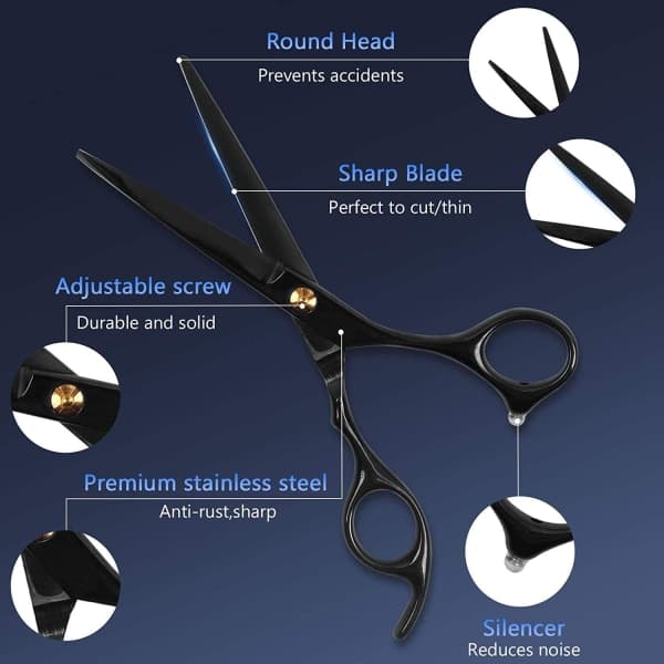 Hairdressing Set with Scissors, Combs, Clips, Cape 11 Pieces