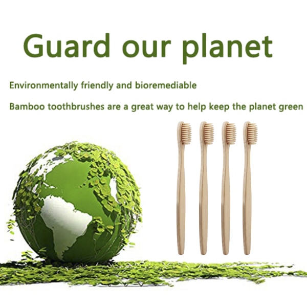 8 i 1 bambus tannbørster rengjøringsgummi Bærekraftig myk bambus tannbørster svart
