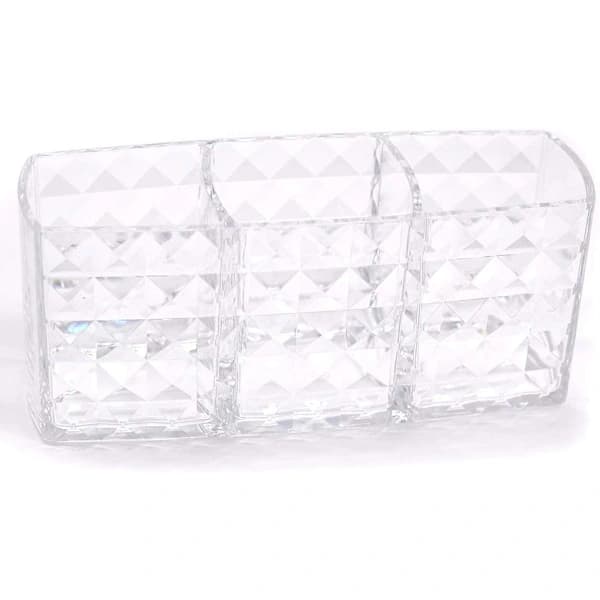 Makeupbørste Opbevaring Transparent Akryl 3 Rum Børste Organizer Børste Opbevaringsboks