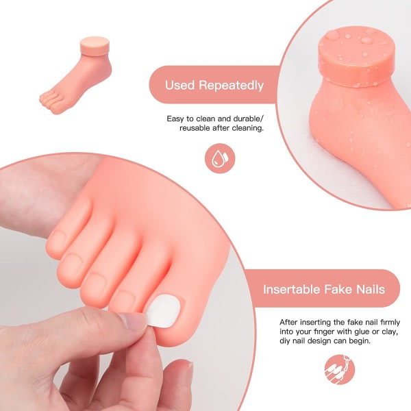 Träna falsk fotmodell Fleksibel bevegelig myk silikonprotetisk manikyrverktøy for nail art