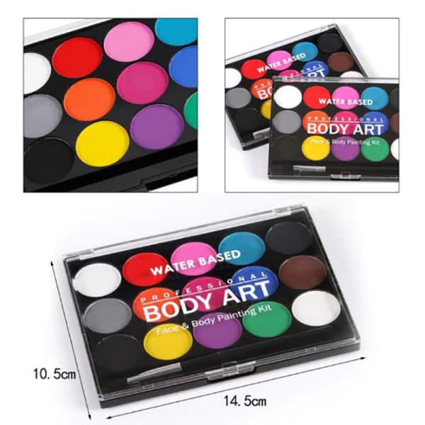 15 farver Ansigts- og Kropsmaling Makeup Sæt Halloween