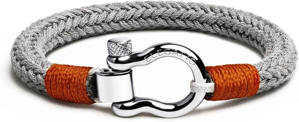Premium Repband for Menn | Naturlig Bomullsfinish og Polert Sølvfarget Rustfritt Stål Hesteskoformat Spenne