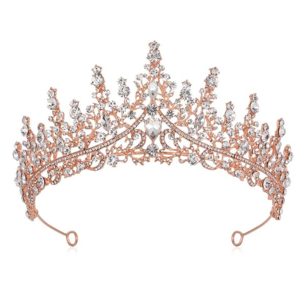 Legering Bröllopskrona Tiara Kristall Rhinestone Krona ROSÉGULD