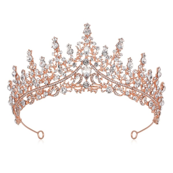 Legering Krona Bryllup Tiara Krystal Rhinestone Krone ROSE GULD