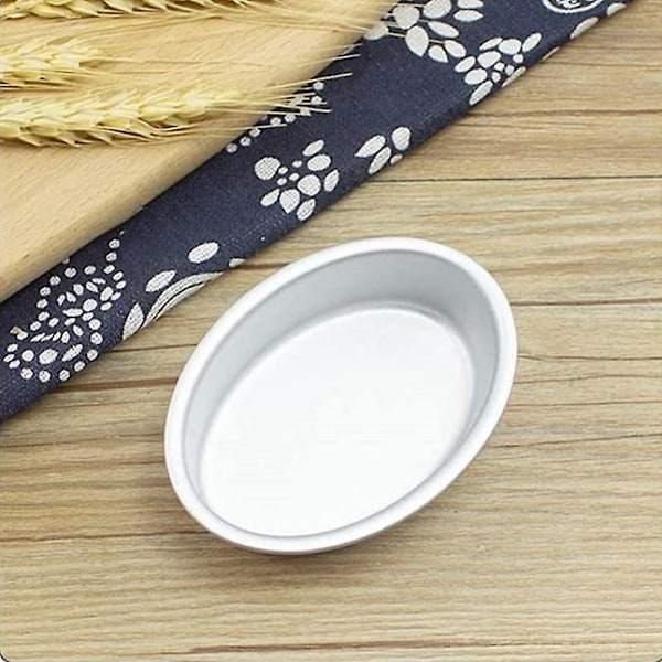 10 stk Mini Oval Eggformet Aluminiumslegering Ostebrett Kakeform Brødform Paiform Pudding Geléform