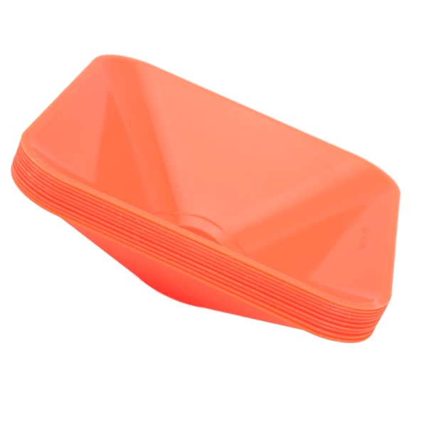 10 STK Træningskegler Firkantet Lys Farve Stabelbar Compact Cones Marker til Sports Fodbold Orange