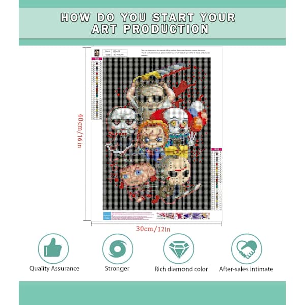 Halloween Diamantmaleri Kit - Voksne og Barn 5D DIY Diamant