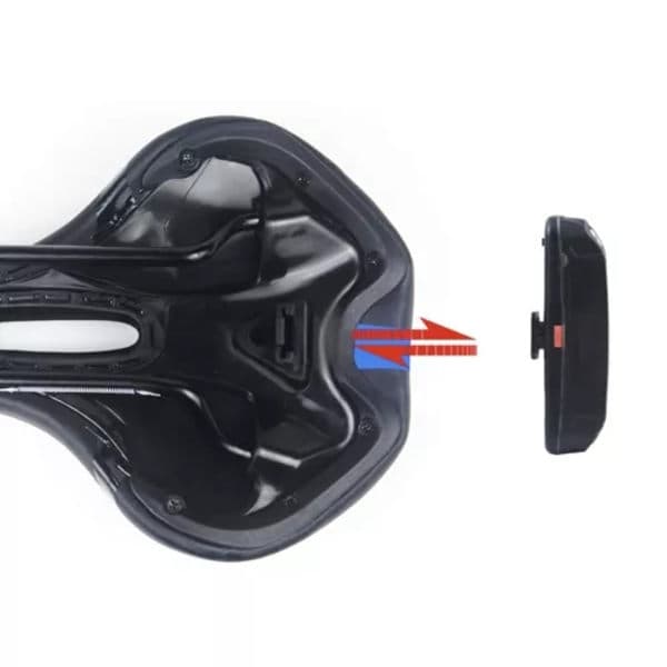 Bike saddle with USB LED light - Black bicycle saddle