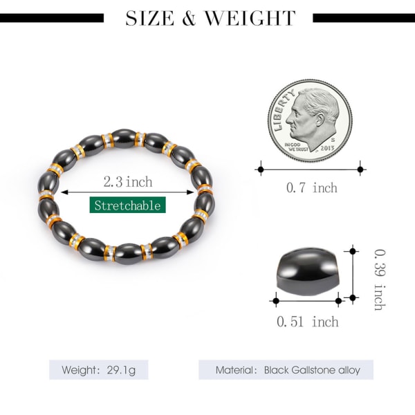 Fashion Simple Armbånd Sort Galdesten 4 STK Armbånd smykkesæt til kvinder