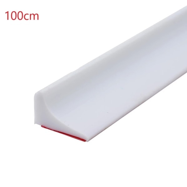 Silikon Dusjdamm Barriere - Halkfri, Tørr og Vått Separering, Kjøkkenbenk Gap Blokkering, Vannstopp, Hvit (100cm)