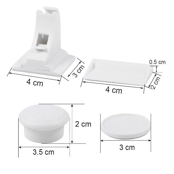 4-pack - Magnetic Child Safety Locks for Cabinets & Drawers - White Locks