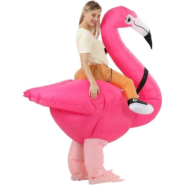 Paris_Flamingo-asu aikuisille, puhallettava flamingo-puku, puhallettavat asut aikuisille, puhallettavat asut Halloweeniin