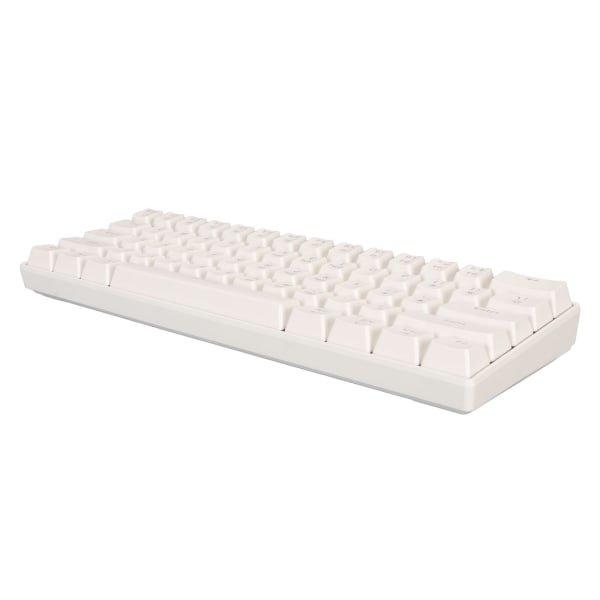 61 Taster Mekanisk Tastatur Bærbart Kompakt 60 % Gaming Keyboard med LED-baggrundsbelyst til Windows PC Laptop Hvid Overflade Rød Switch