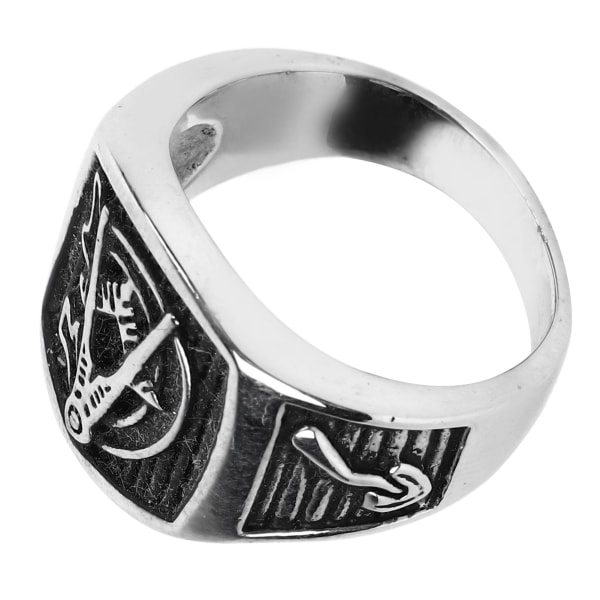 Gravert ring i rustfritt stål Forhindrer oksidant Fasjonabel antikk Utsøkt elegant ring for daglig hvit størrelse 8