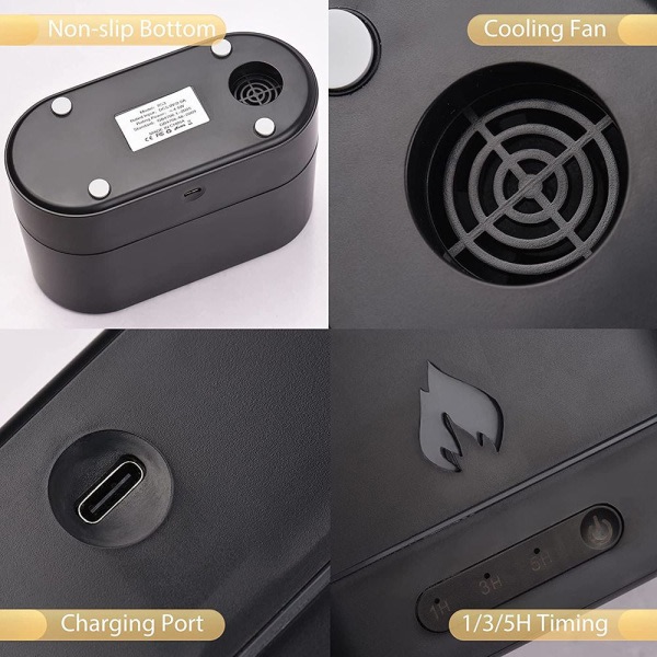 Aroma Scent Diffuser Luftfuktare Cool Mist Black Black