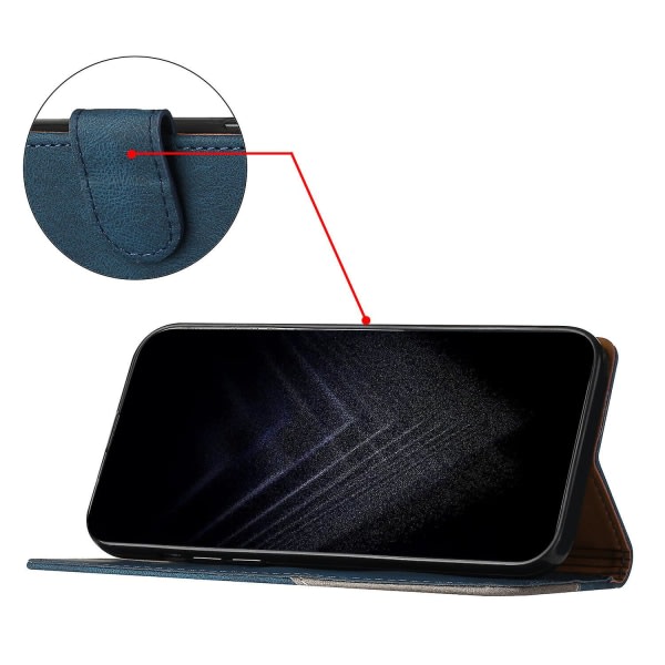 Yhteensopiva Sony Xperia 1 V case Pu- cover med praktisk stativfunktion Blue