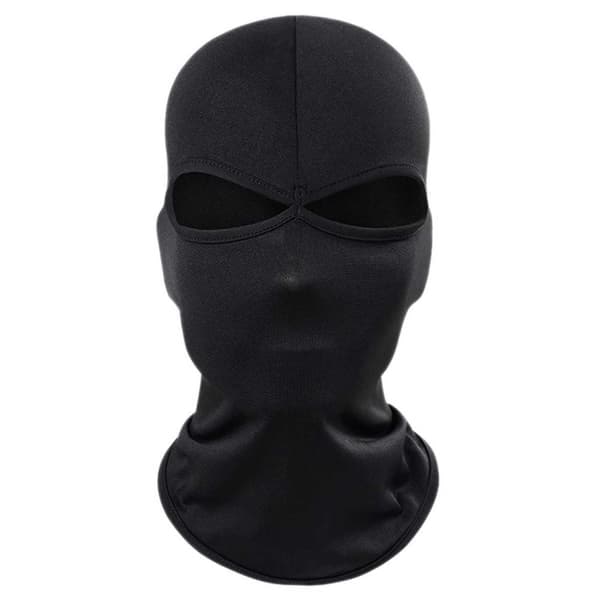 Tynd Sort Balaclava Skimaske Røverhue 2 Huller—pa