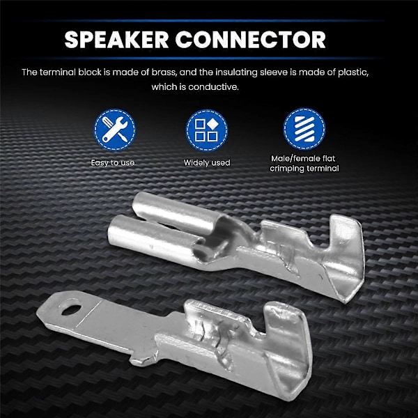 200 STK. Hunn/Hann Spade Krympeklemmer Elektrisk Isolerende Hylse Ledningsviklingskontakt, 2,8 MM.pa