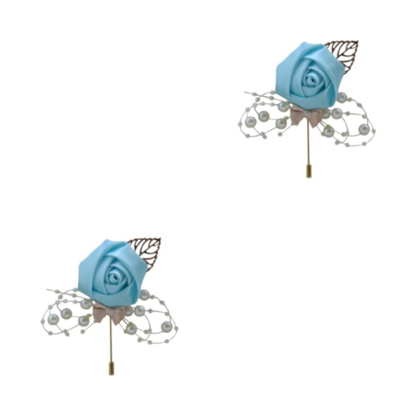 1/2/3/5 Lyxiga bröllopsbroschnålar Chic och eleganta tillbehör vattenblå water blue 2Set